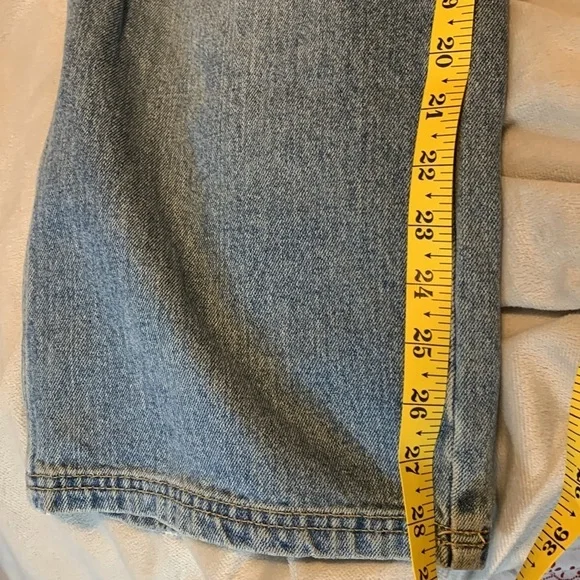 Timberland medium wash vintage Y2k wide leg jeans embroidered tight logo boys 18 - Picture 7 of 10